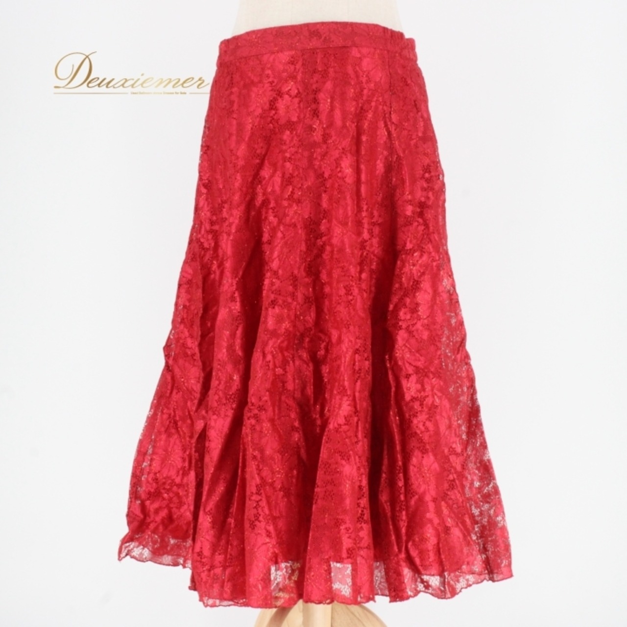 社交ダンス 衣装 スタンダード スカート レッスンウェア レディース Sanline サンリーヌ 赤 花柄 レッド系 練習着 レース シック 透け感 練習用 スカート 踊る 多目的 クラシックなデザイン フェミニン 大人可愛い ラグジュアリー おしゃれ ベルベット感 軽量ファブリック フルフレア デイリーコーデ ゆったり 大人女性用 上品さ エレガント