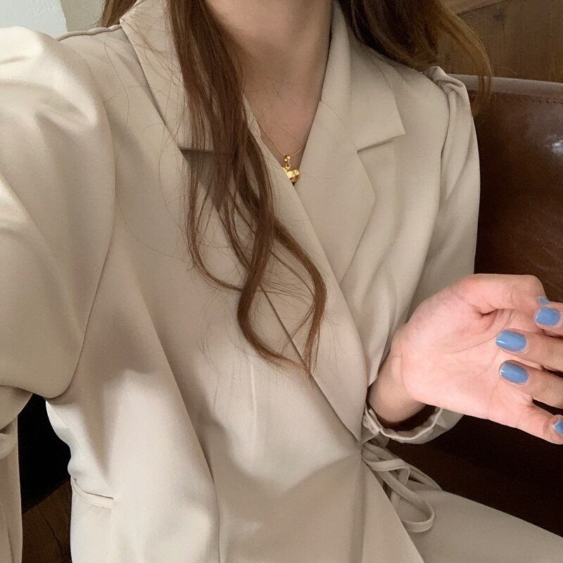 ワンピースドレス オータムウェストブラックスリーブスカート レース 秋物 レースアップ ビッグFスモールZ韓国84923504523