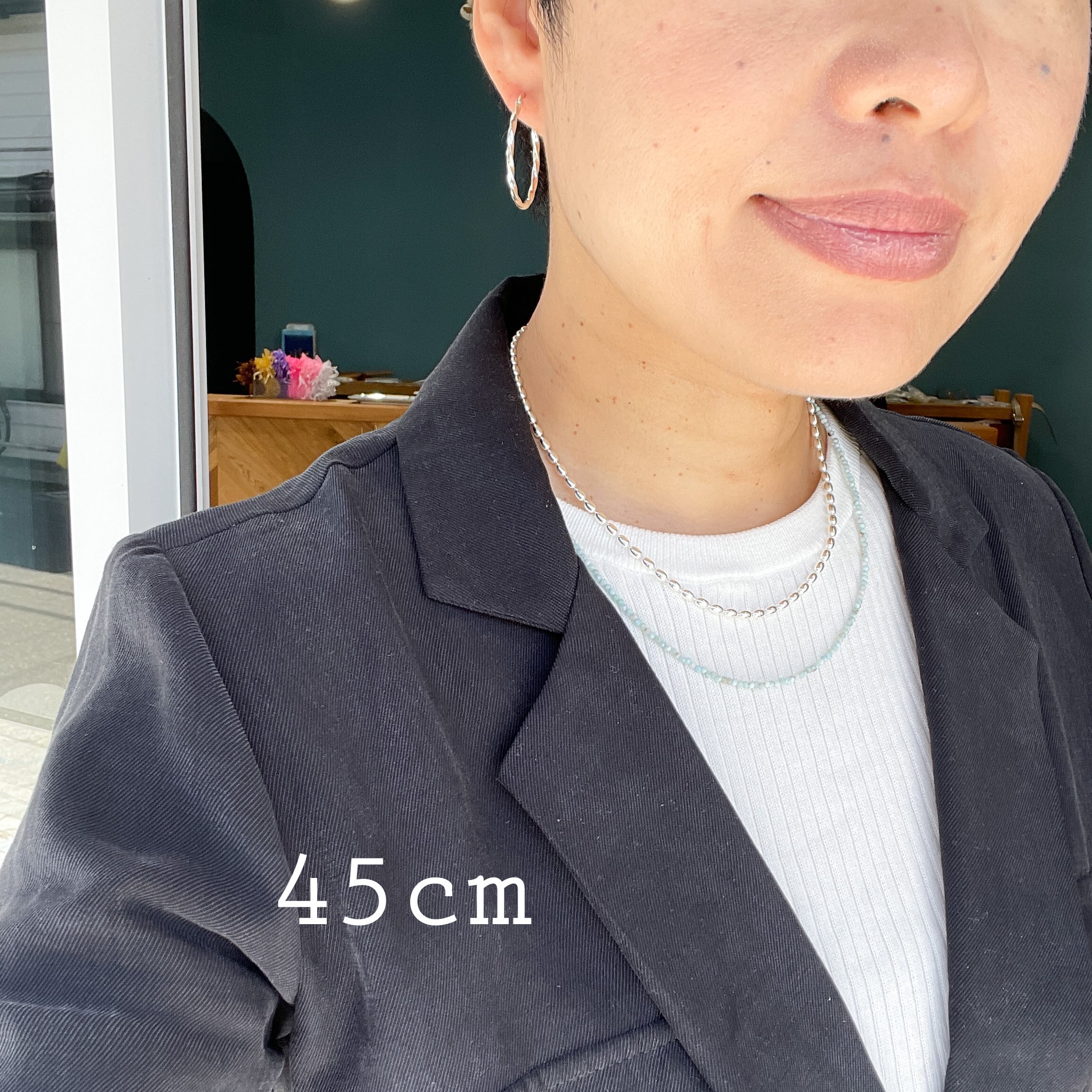 再入荷】Lagoon Original ラリマー 2mm 一連ネックレス 40/45/50 cm