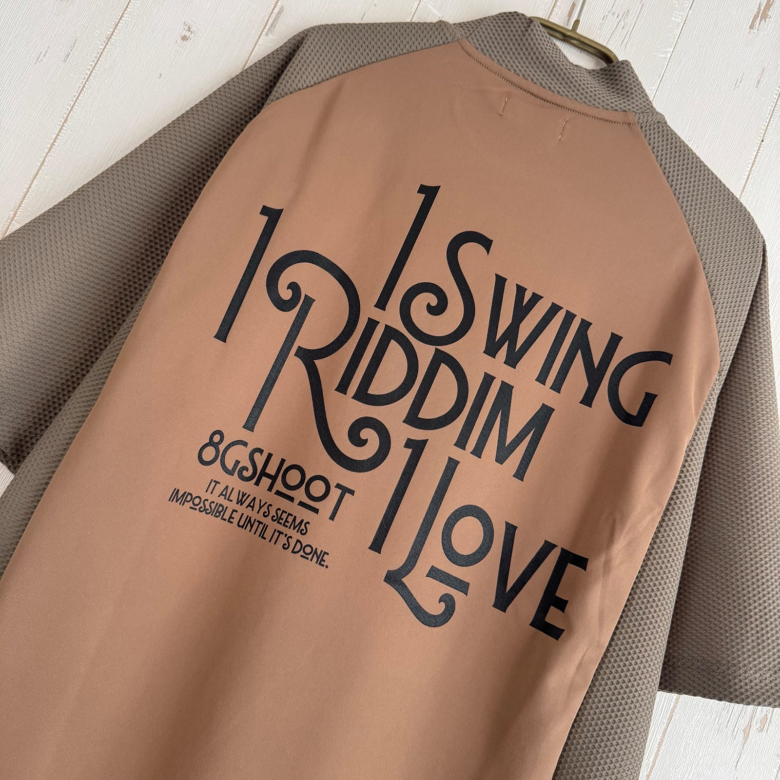 8G MESH SWITCHING MOCK NECK TEE -BEIGE- | 8G SHOOT WEBSTORE