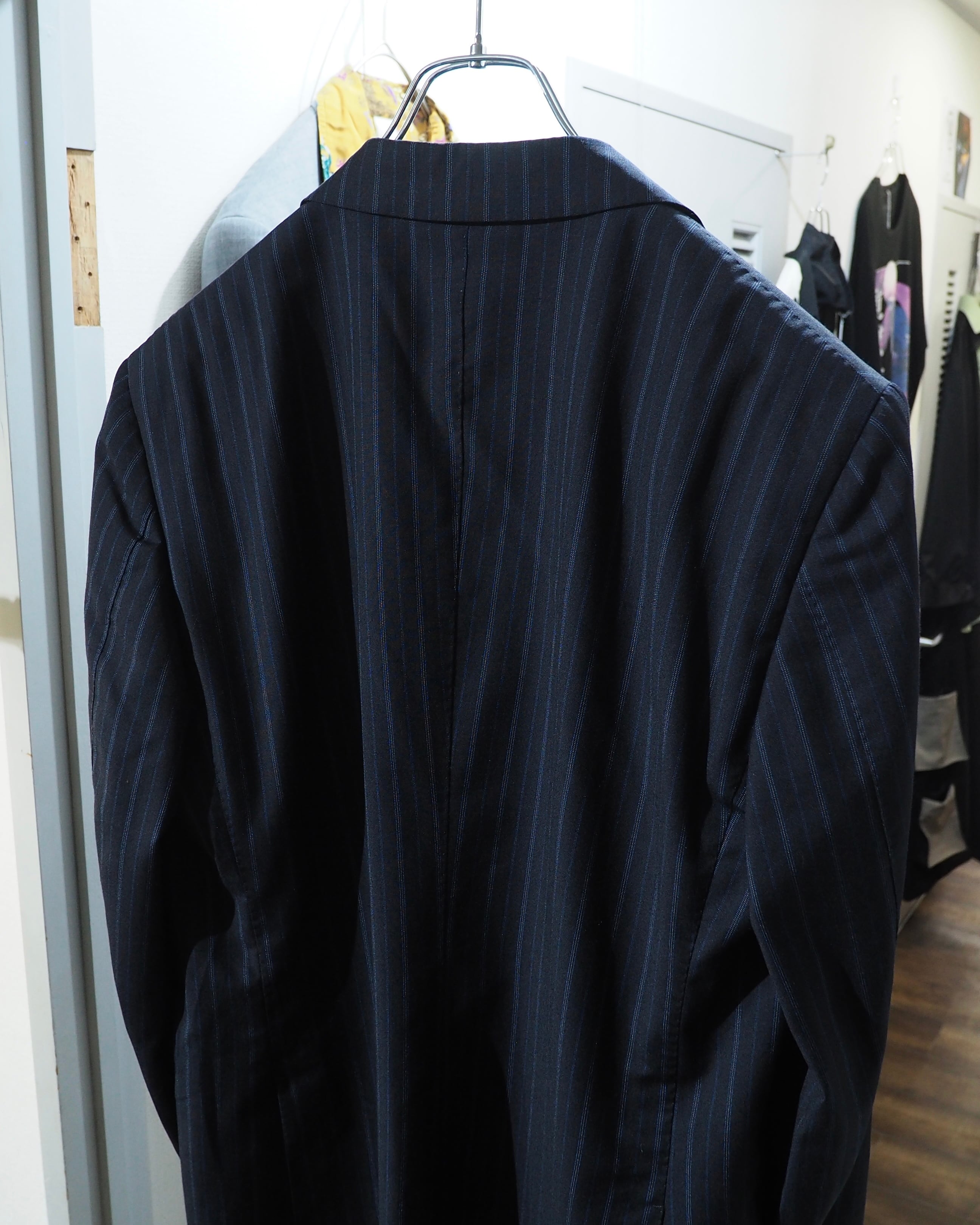 " Artigianale × Ermenegildo Zegna " Beautiful Dark Blue Pinstripe Tailored jacket (woven in italy)