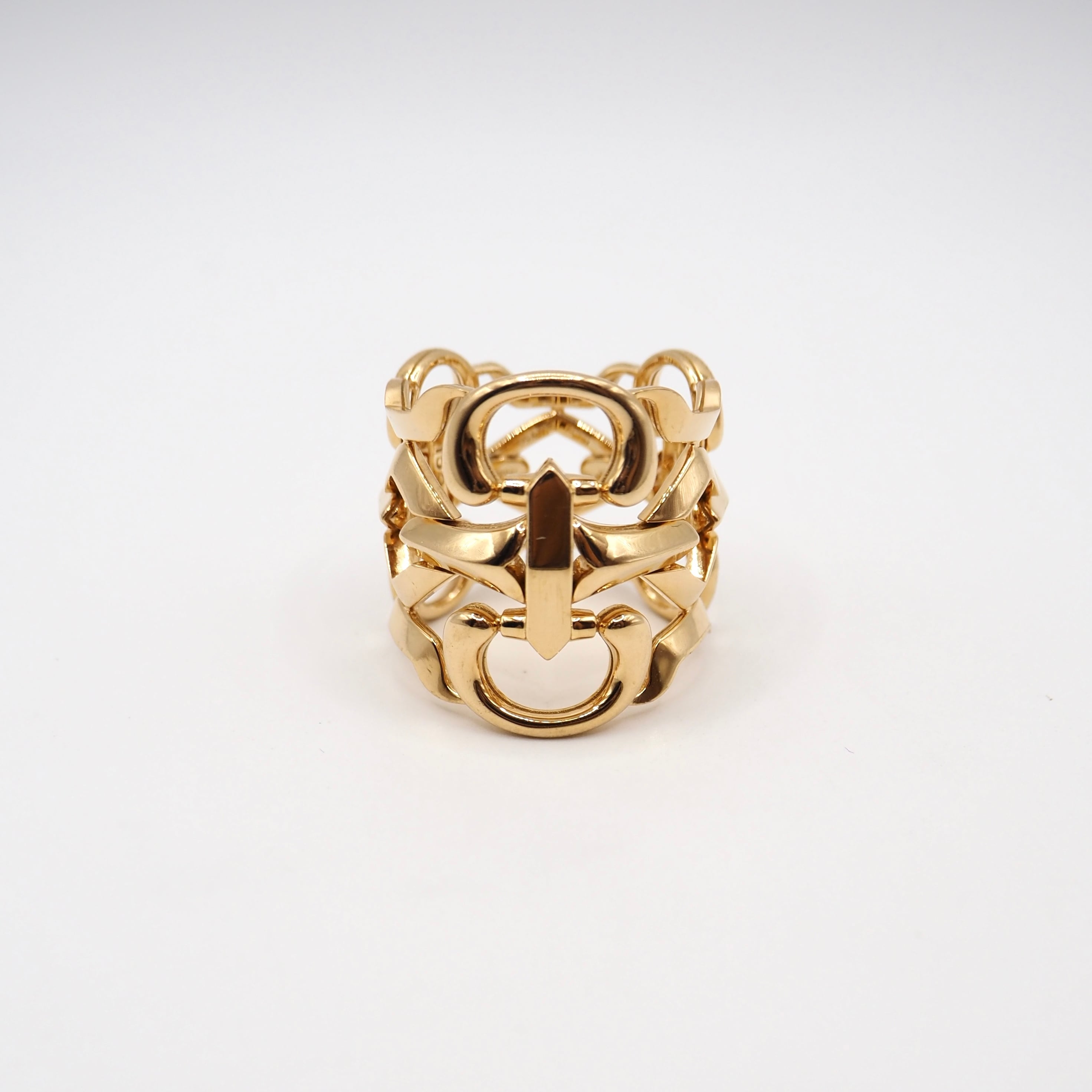 GUCCI 約14号 GUCCI ホースビット リング YG K18 ゴールド グッチ