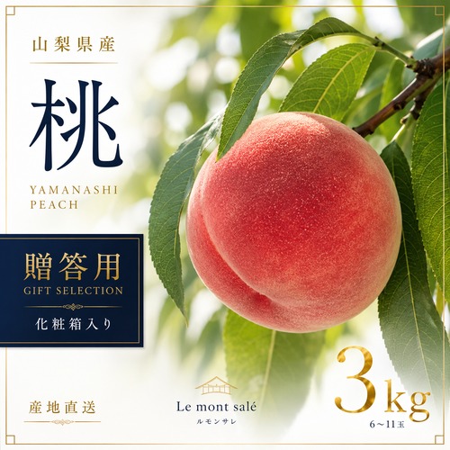 【2026年度受付中】3kg（7-9個）日川で農林水産大臣賞受賞の匠が手間ひまかけて育てた最高の桃を朝採り直送！ 送料無料！