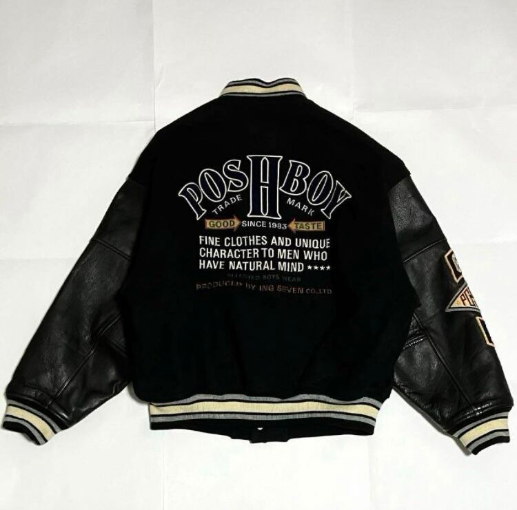希少】POSH BOY ポシュボーイ スタジャン 牛皮レザー ワッペン 希少】POSH BOY ポシュボーイ スタジャン 牛皮レザー ワッペン