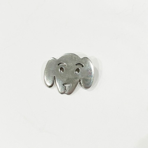 Vintage 925 Silver Dog Face Brooch