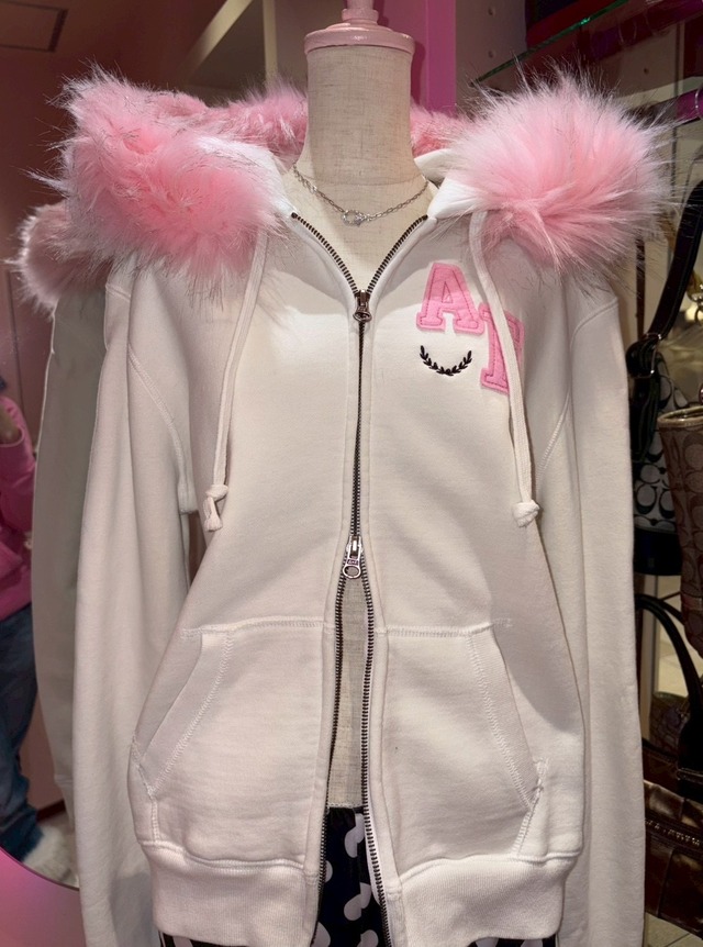 VINTAGE ABRCRO FUR HOODIE   Y2K