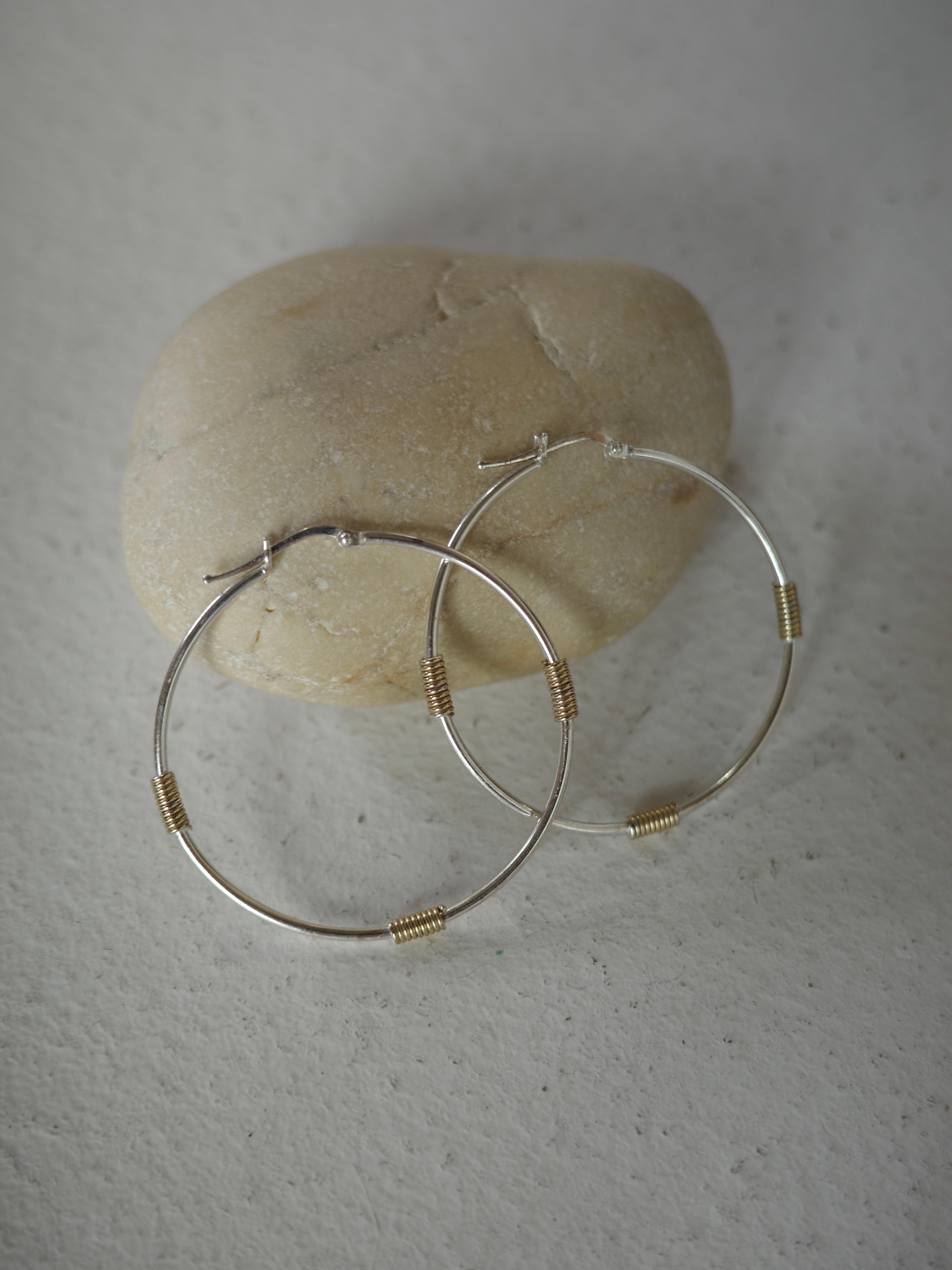 <vintage silver925>big hoop coil pierce