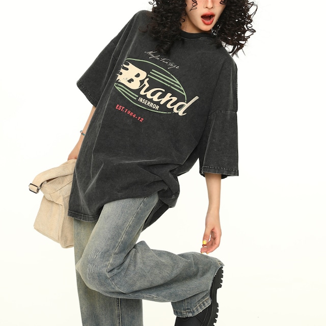 retro wash logo short sleeve tee　レトロウォッシュロゴ半袖ティー　J1134