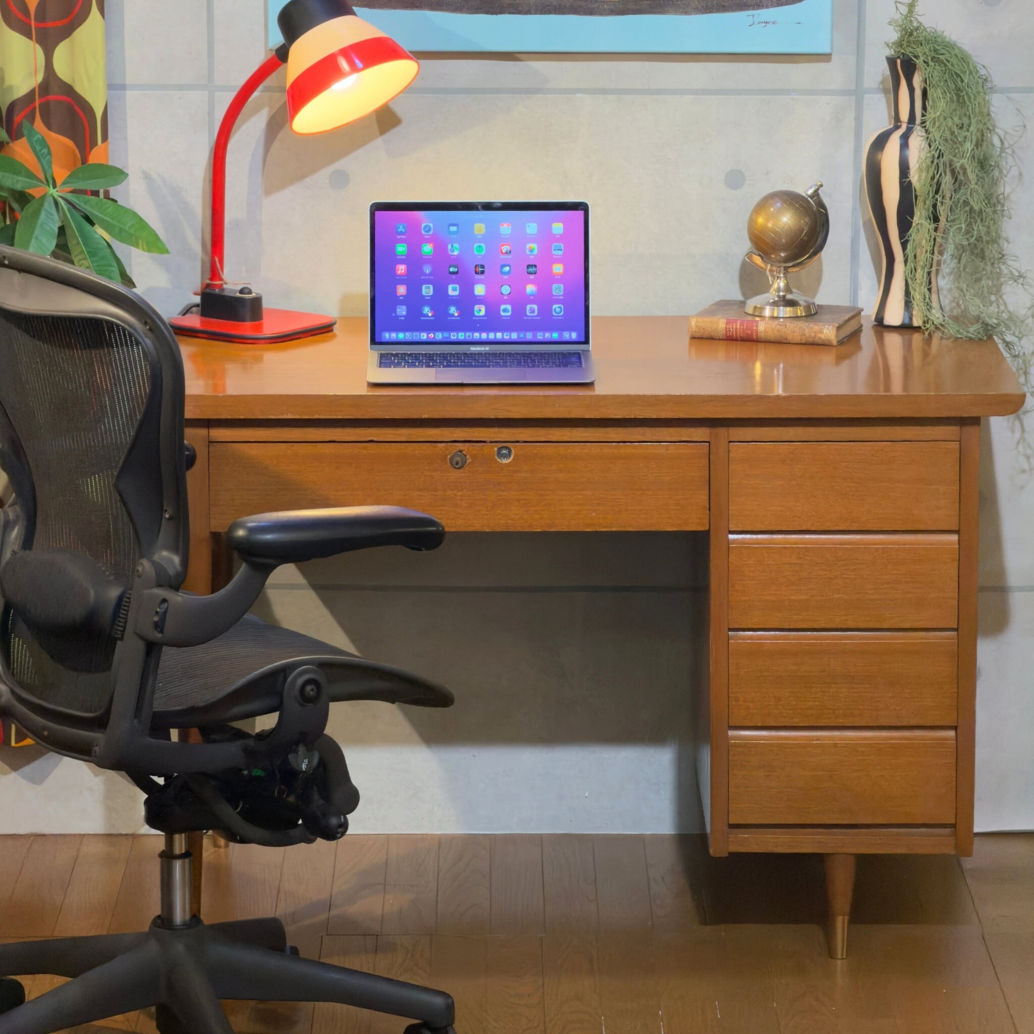 VINTAGE】Japanese Mid-Century One-Pedestal Desk / ジャパン