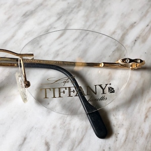 vintage TIFFANY LUNETTES 23k gold plated glasses  