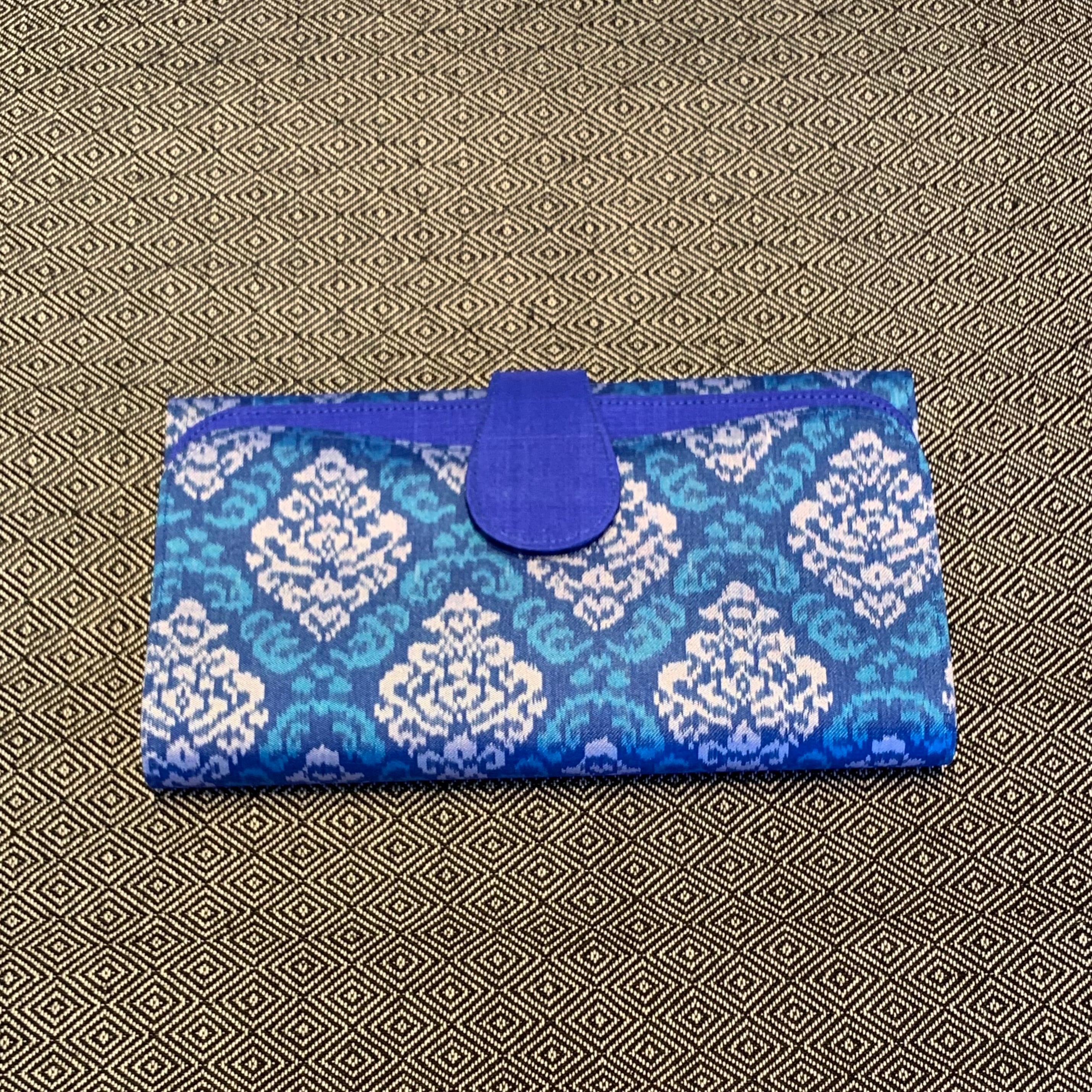 絣財布 シルク財布 財布 軽い財布 春財布 ブルー