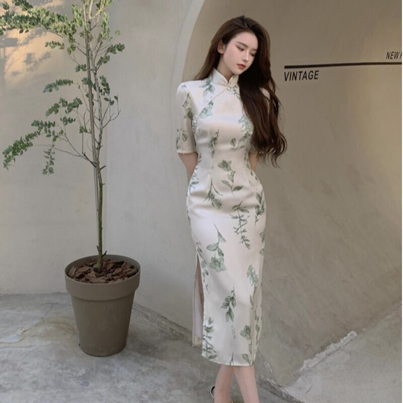 フローラルドレス サマースタンダードスカート レトロ 夏物 花柄 YY-ファッション94086234920