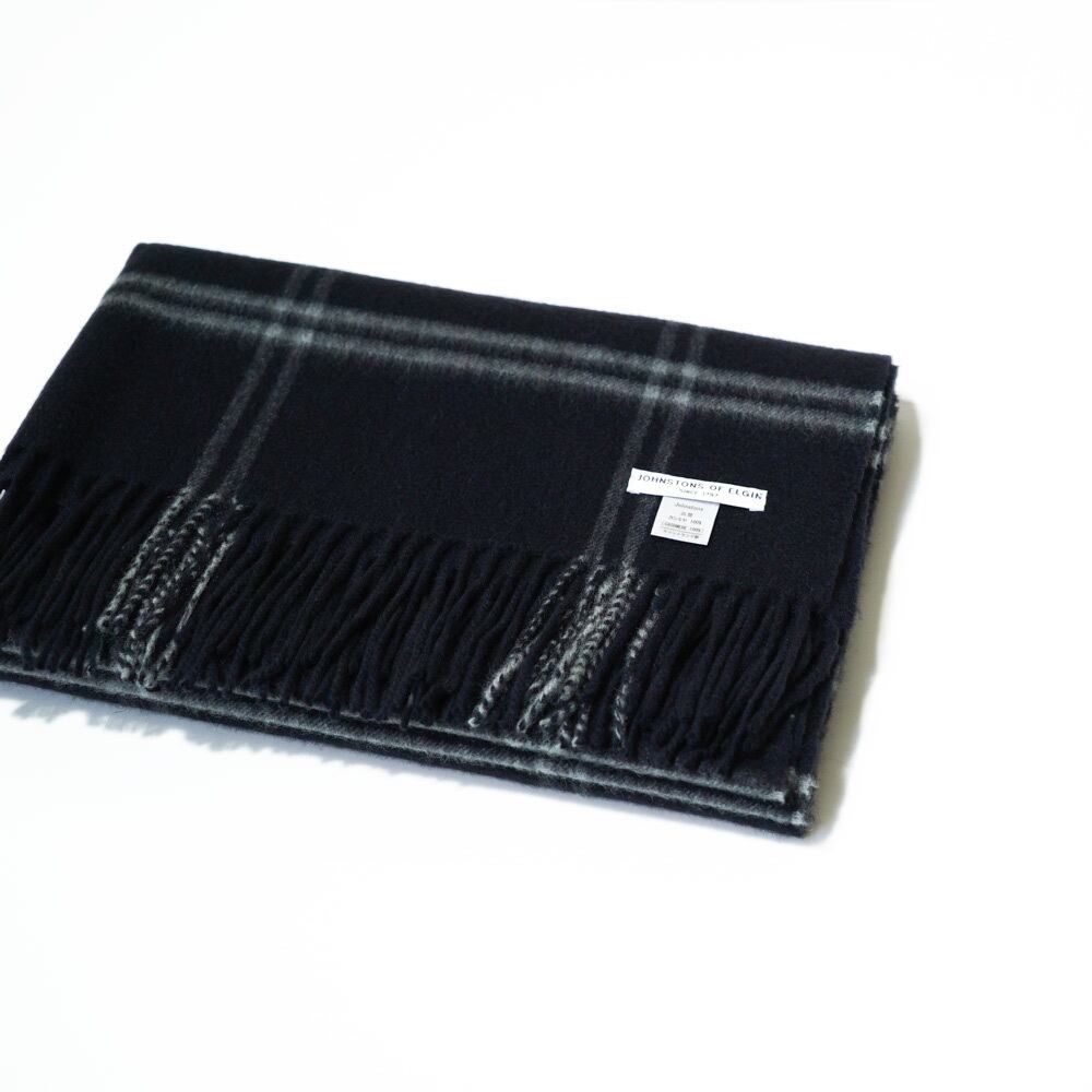 Drawer ドゥロワー別注 ダークネイビー ジョンストンズカシミヤ大判