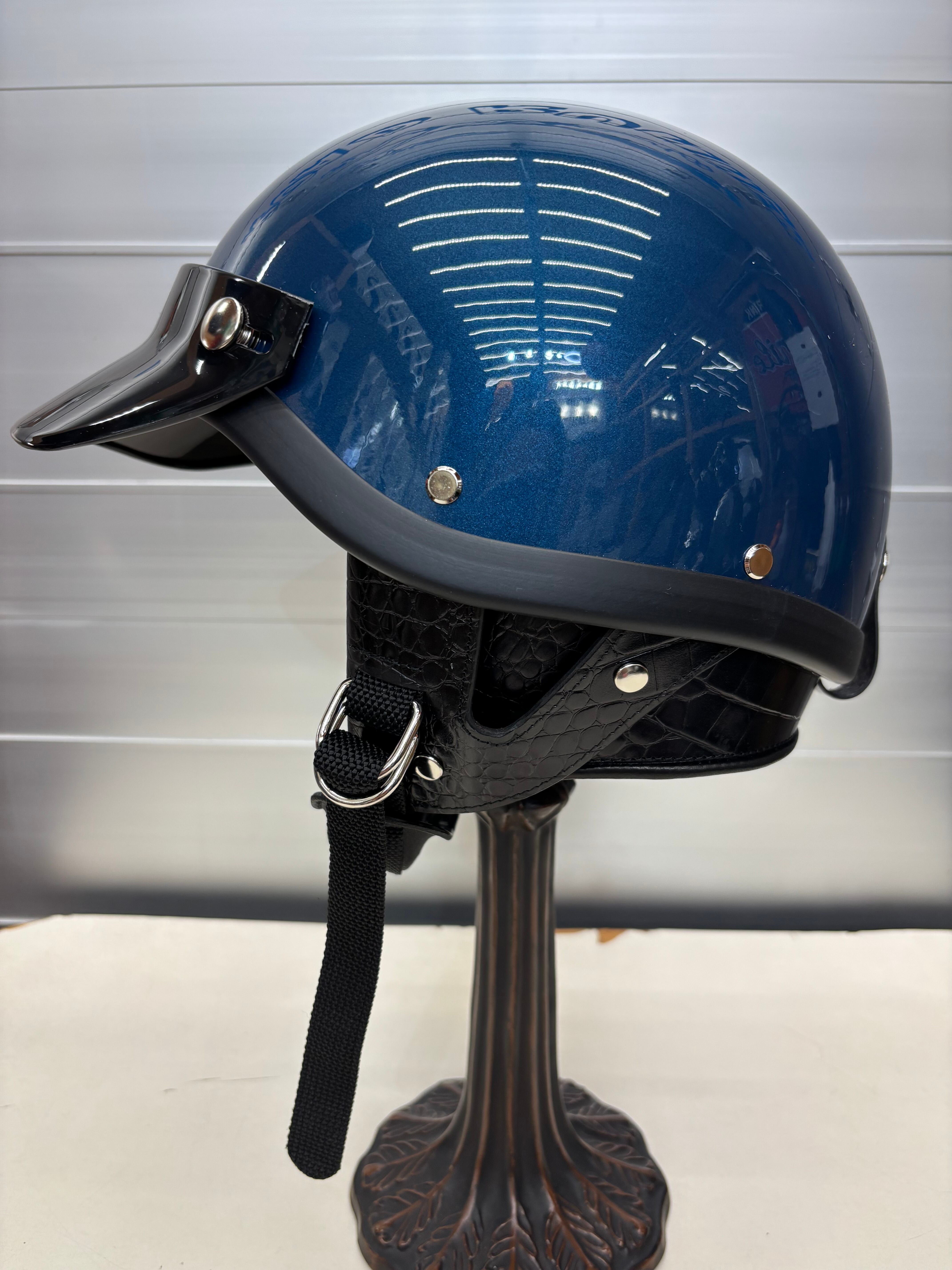 オーシャンビートル OCEANBEETLE ショーティー4 別注ダークブルーメタリック 各サイズ有り チンカップ黒 本皮クロコダイル型押し仕様 (鑑賞用.コレクション) SALE中! 送料無料!インスタ.ホームページのみの限定販売! (予約商品) 本日入荷してます!