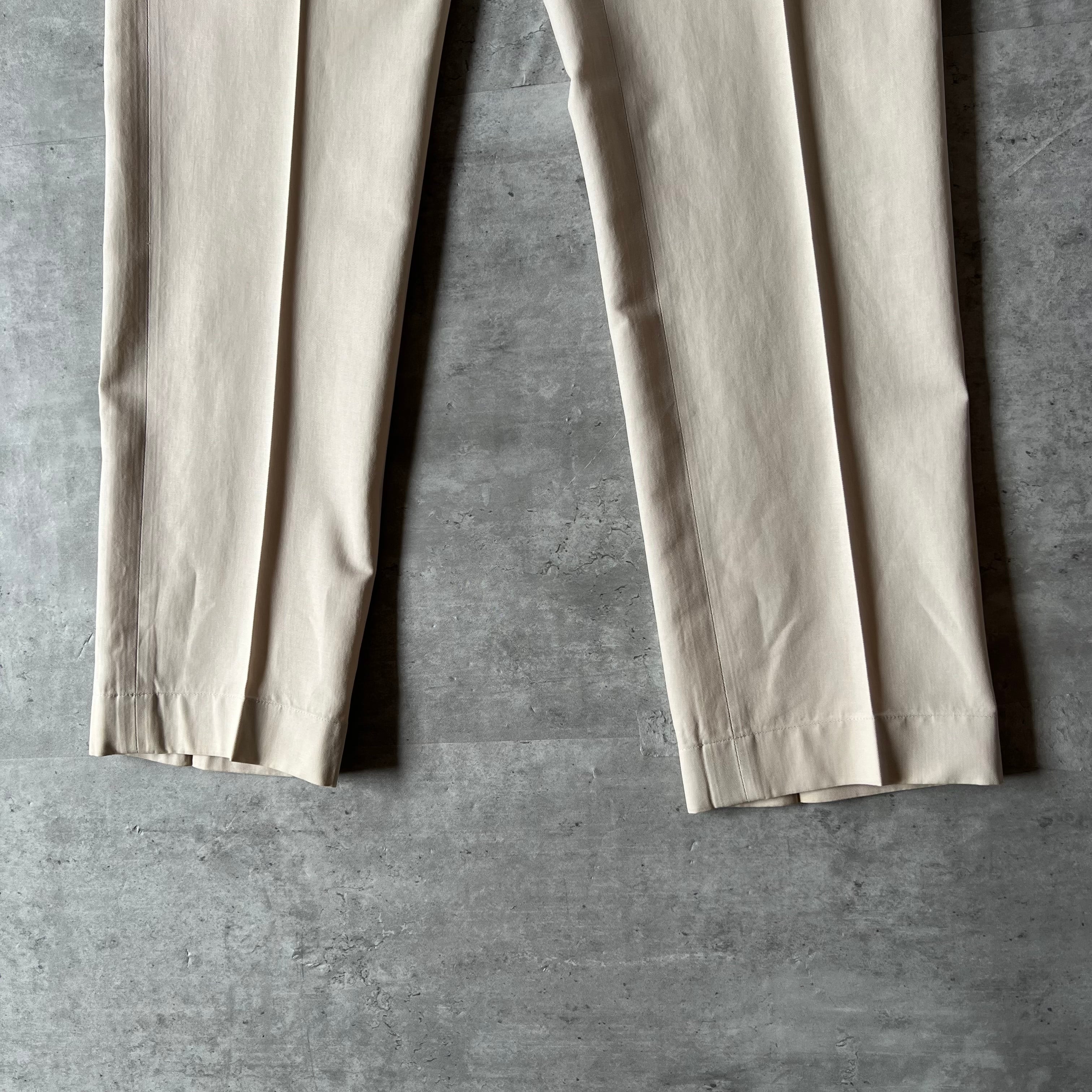 HERMES Linen Pants 035010H399 エルメス リネンパンツ スラックス シルク混 カーキオリーブ サイズ48【230714】【-A】【me04】