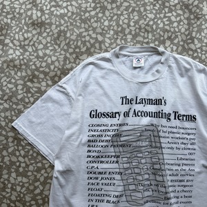 DELTA / 00's Design T-shirt “会計用語集” size XL