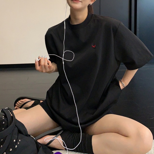 one point heart short sleeve tee　ワンポイントハート半袖ティー　J2056