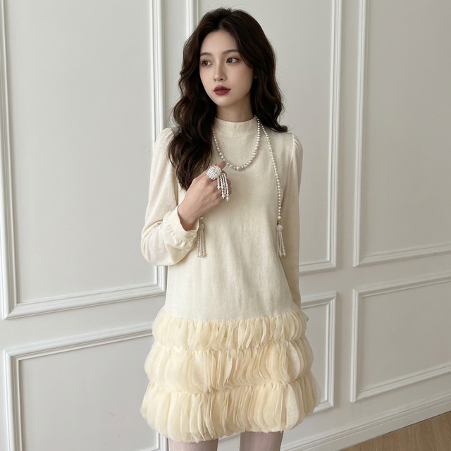 Velvet layered cake dress 00267