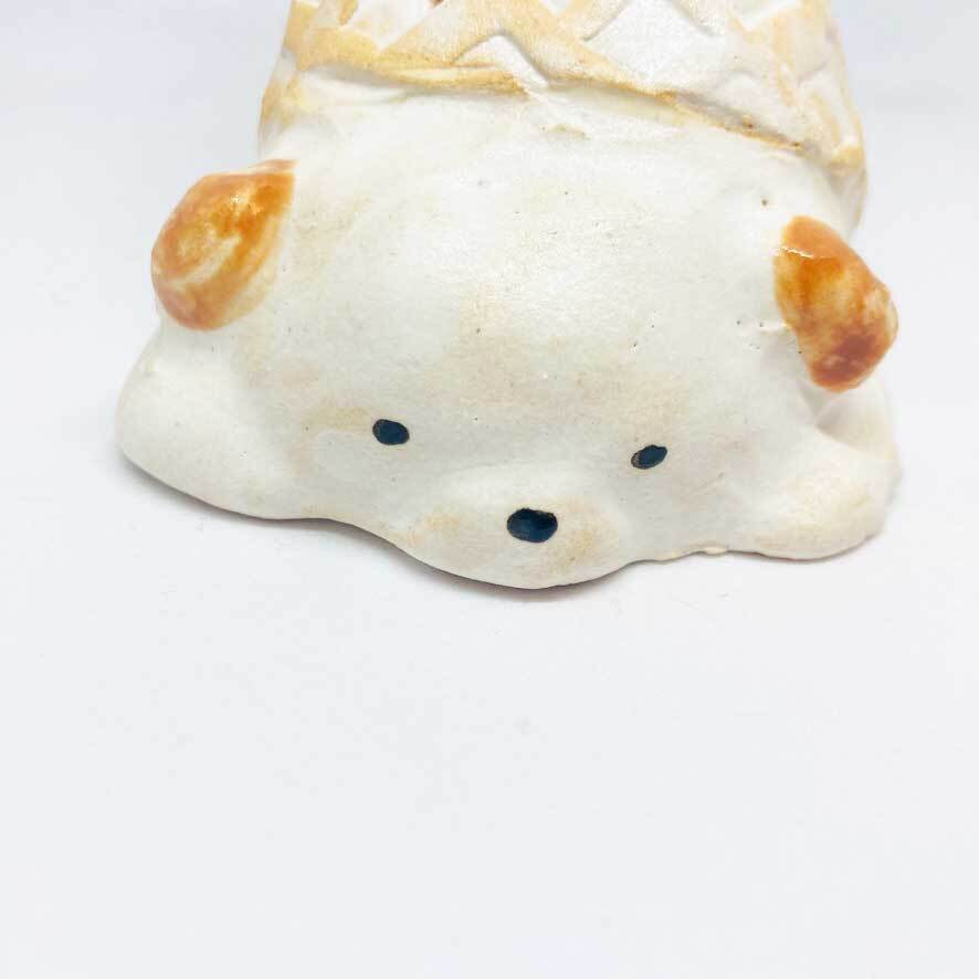いぬのソフトクリームの一輪挿し/ すずきたまみ / 陶芸作品