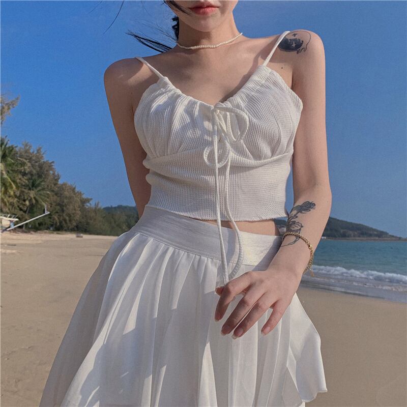 スプリングサマーリボンショートホワイトコート 春物 夏物 ピュア ブラックストロベリース95493464335