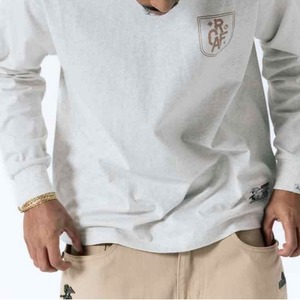 スターレタープリントアメカジロングTシャツ　1088