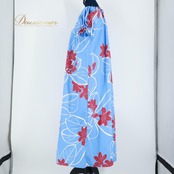 【日本製 フラダンス衣装】ブルー ALOHA STANDARDS アロハスタンダード ワンピース ドレス 青 赤 レッド 花柄 絞り 白 可愛い