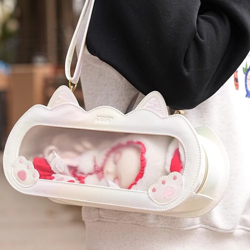 ドールバッグ 30cmドール用 お出かけバック 持ち運び 外出用 かわいい 猫耳 ネオブライス カスタムドール 関節人形 BJD