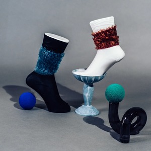 TRICOTÉ /【23-25cm】melange fake fur socks TR23SO014