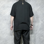 custom gradation stitch open collar silk shirt