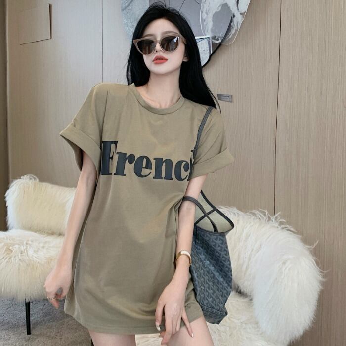 プリントTシャツ スカート サマー薄手スタイルカジュアルルーズトップス 夏物 ガールズファッション28429691455