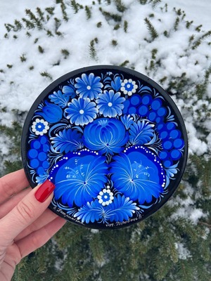 ペトリキウカ塗りのプレート（ホロベッツ）15cm