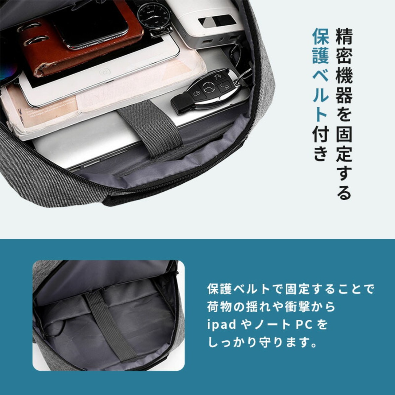 ビジネスリュック メンズ 防水 薄型 軽量 ミニマリスト ビジネス リュック 出張 商談 PC バッグ 通勤 通学 大容量 バックパック リュックサック パソコン PCバック ケース PC対応 13.3インチ バッグ USB 出張 旅行 撥水 ブラック 黒 ec-069