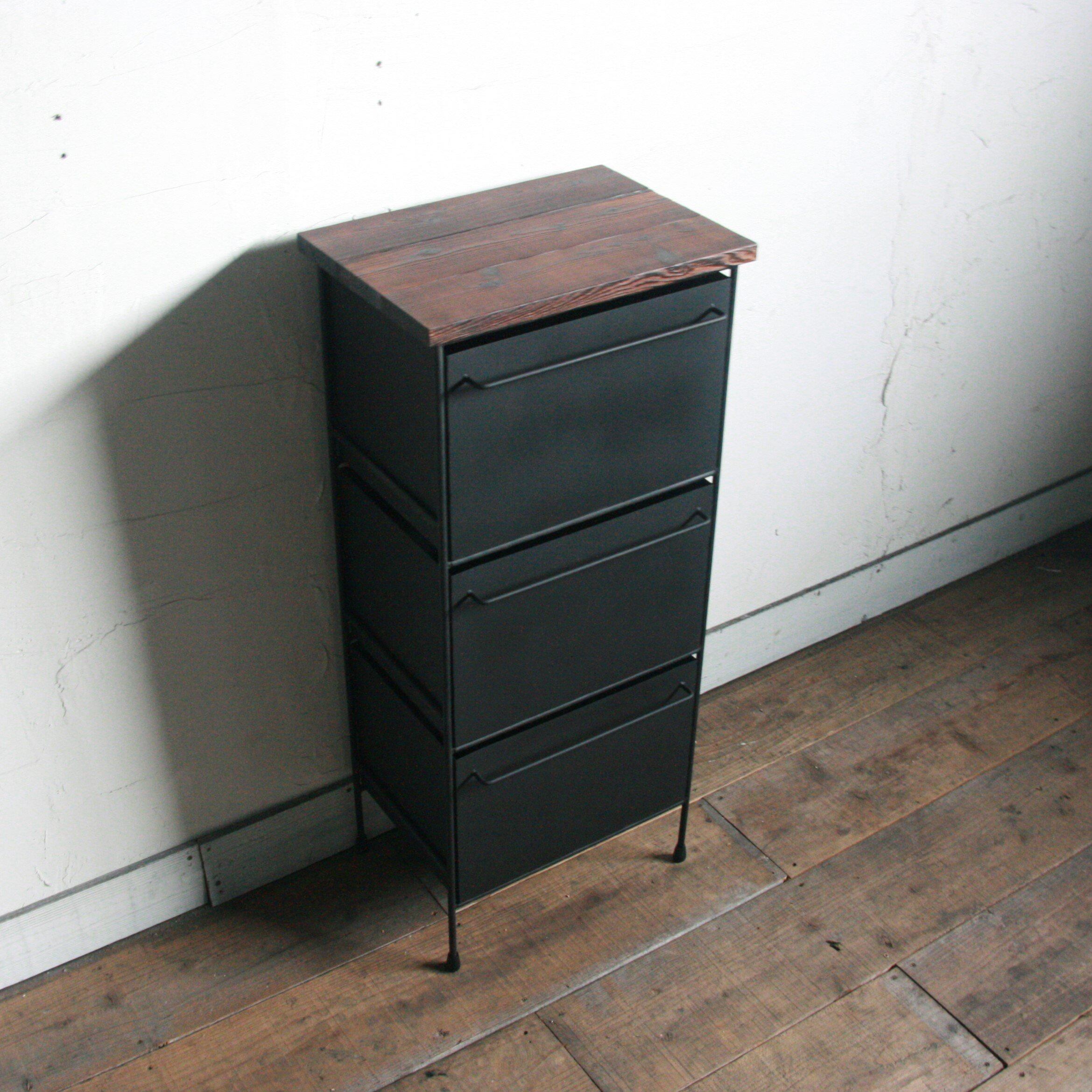 アイアンチェスト アイアンチェスト 1列3段 ウッドトップ | EARL