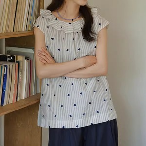 ハート＆ストライプ柄ノースリーブ ・7969
