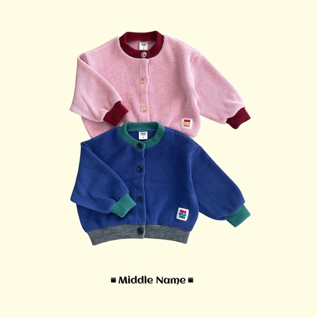 middle name［取寄］color block cardigan 26autumn