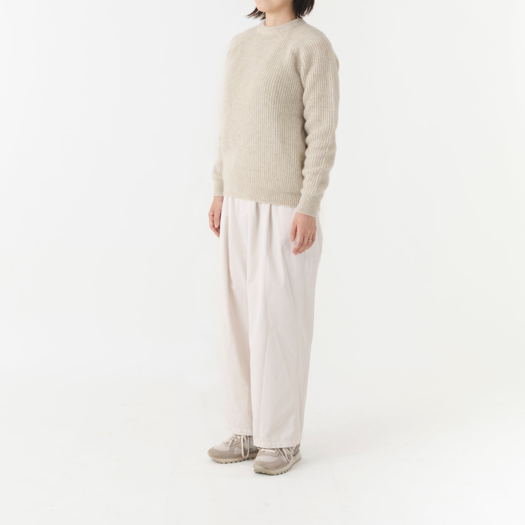 ヤク 畦編みセーター YAK Rib Knit Sweater / ナチュラル | mahoroba