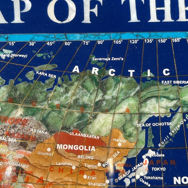 アフガニスタン産【ラピスラズリ（Lapis Lazuli）世界地図】ハンドメイド｜鉱物 天然石 パワーストーン 瑠璃