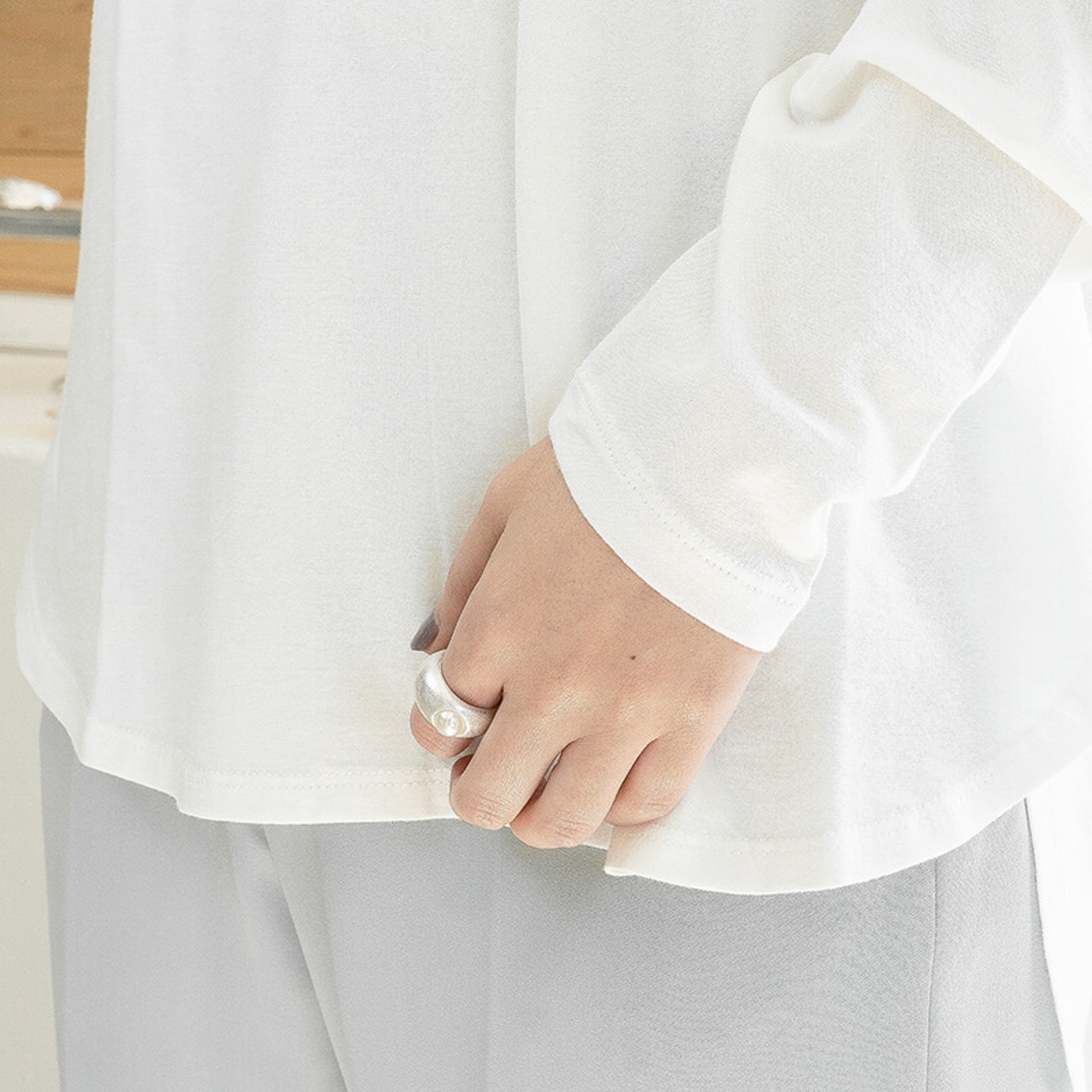 【ネコポス便】ボリュームパールリング 　0850