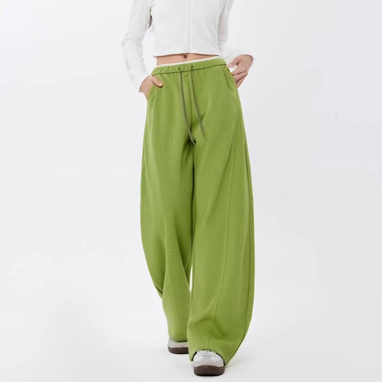 レイヤードウエストドローストリングイージーパンツ 5col R02085