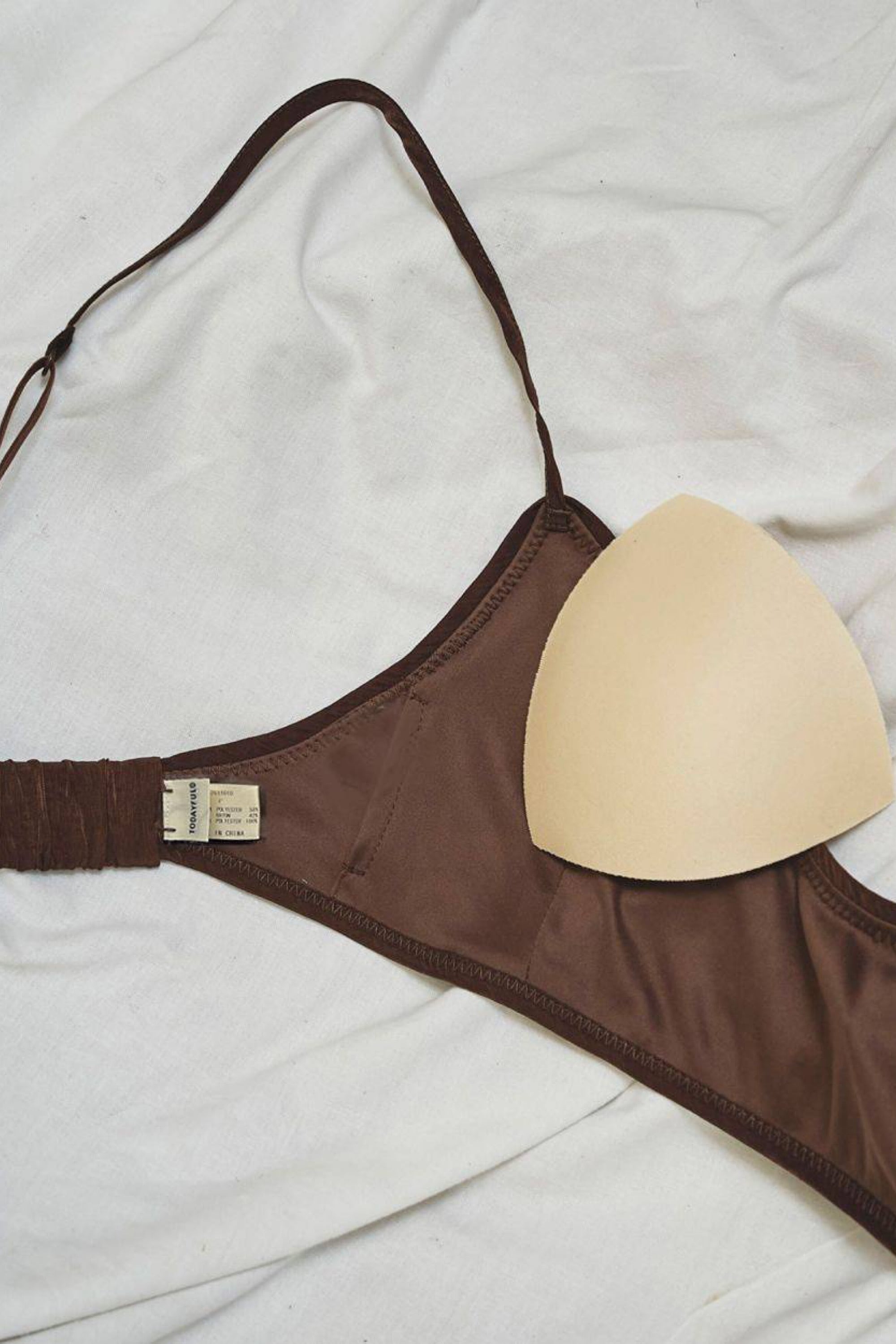 TODAYFUL Cupin Satin Bratop カップインサテンブラトップ Choco