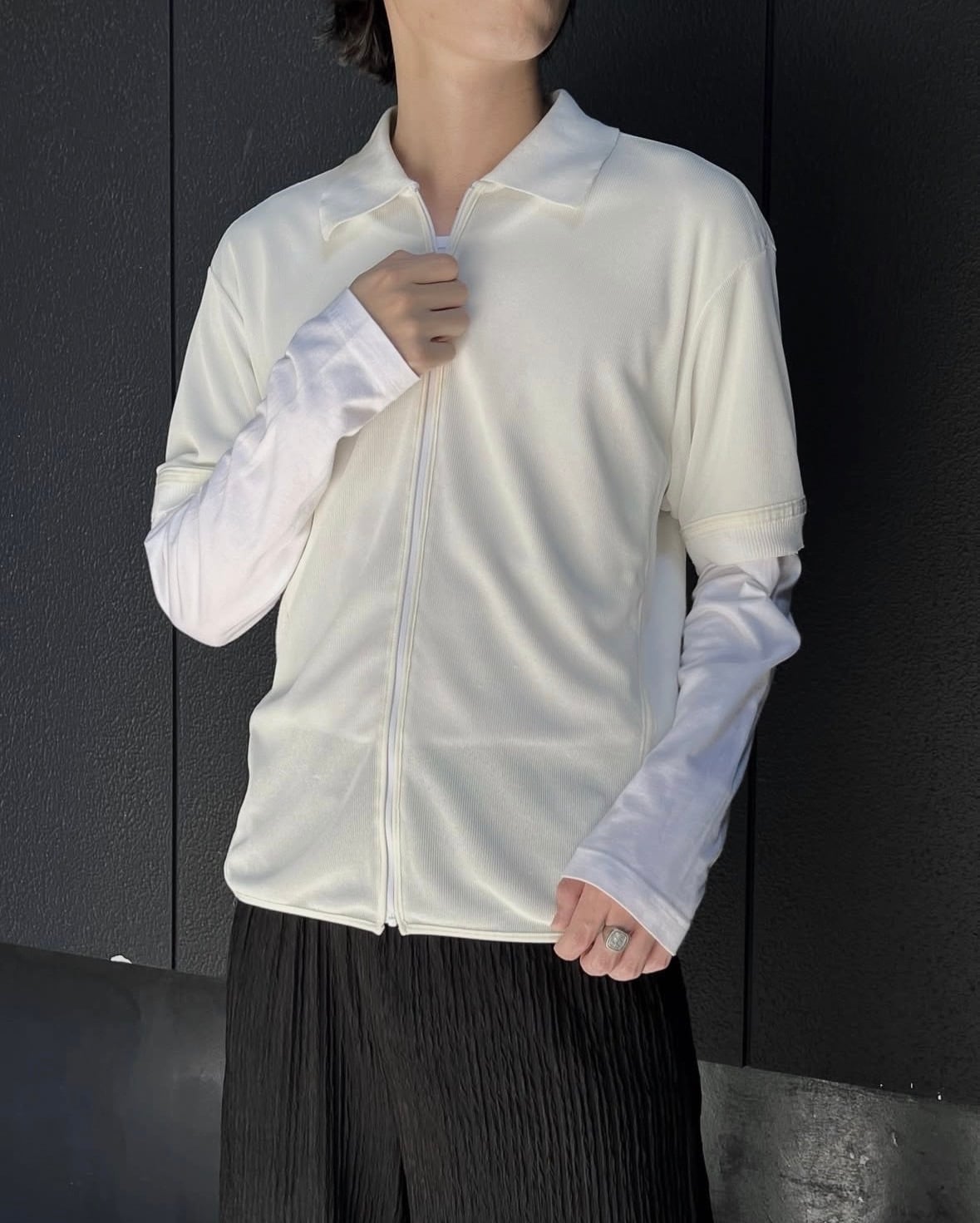 1998SS ISSEY MIYAKE MEN S/S Mesh Zip-up Shirt