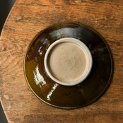 小鹿田焼　7寸皿(緑刷毛目)　坂本工