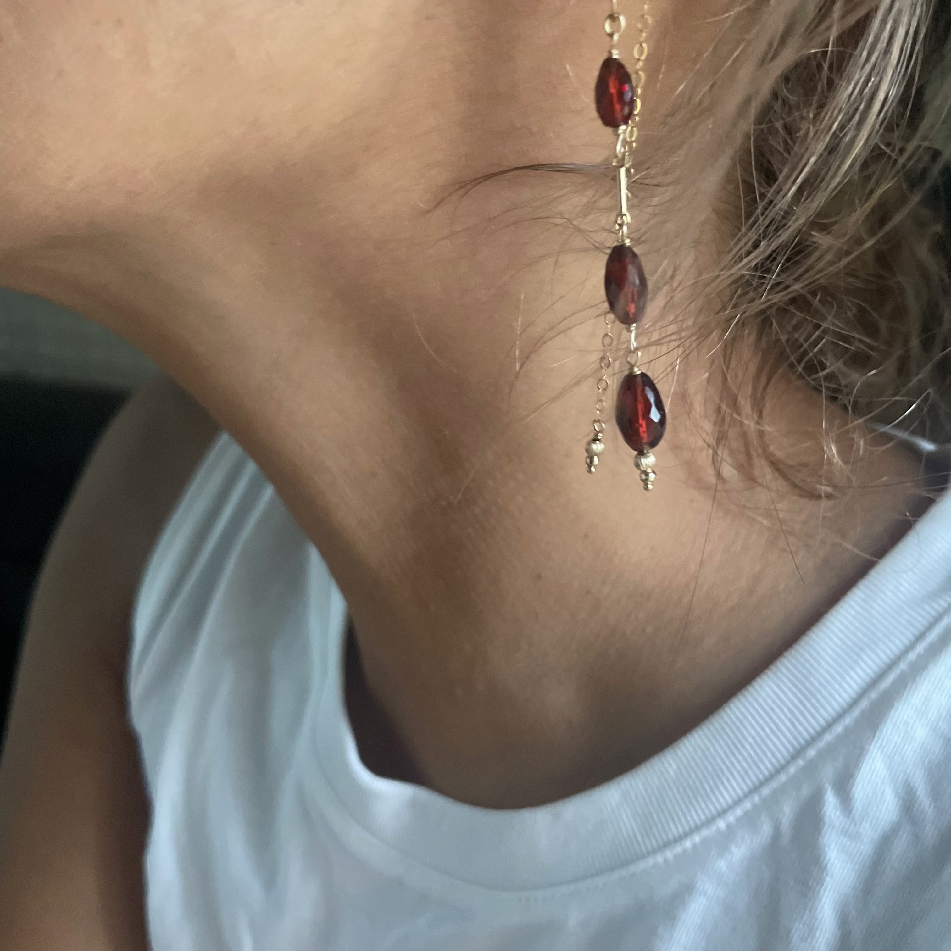 New】Garnet＊Swing/14K Goldfilled | and. the earth JEWELRY