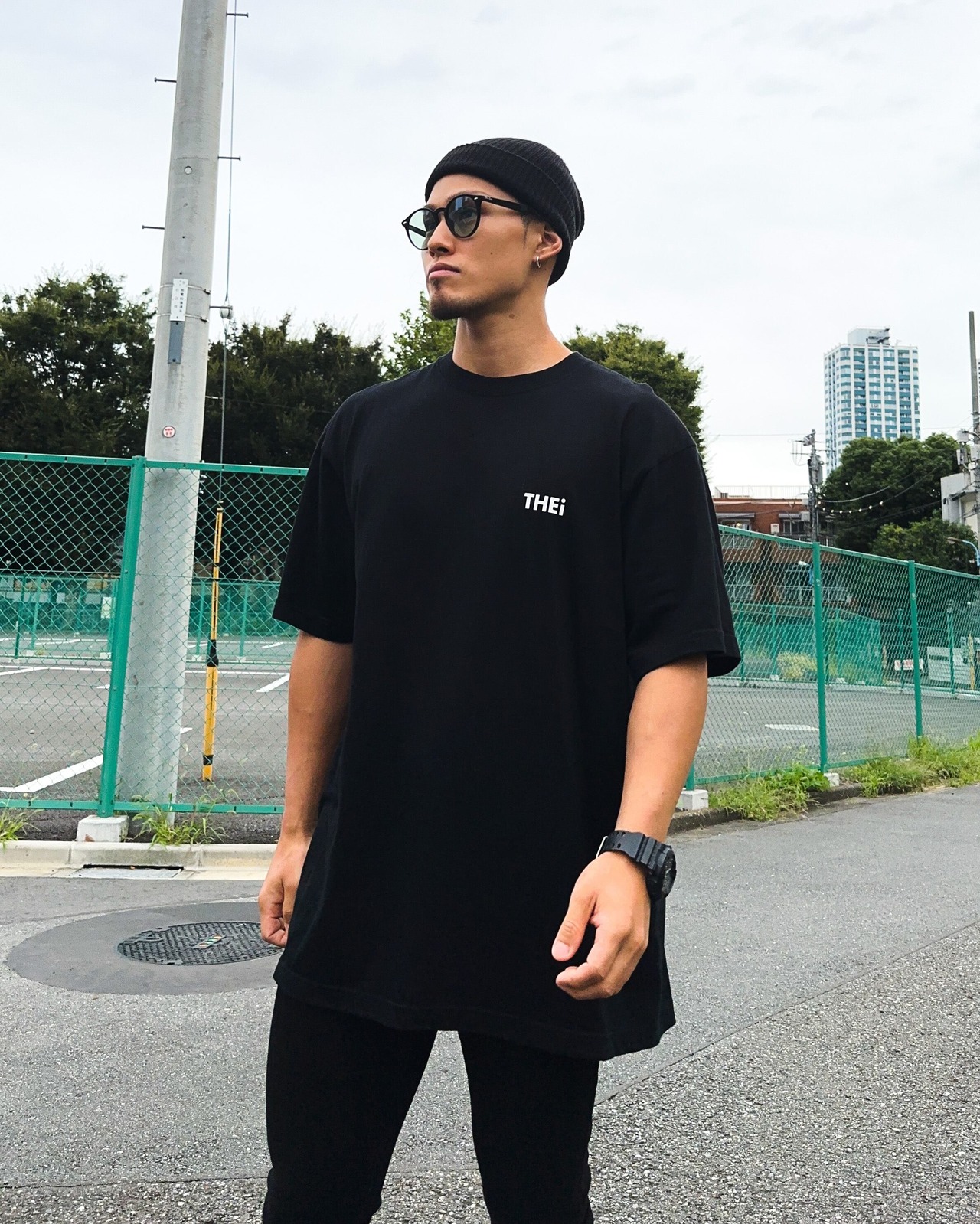 BASIC ONE POINT T-SHIRT - BLACK
