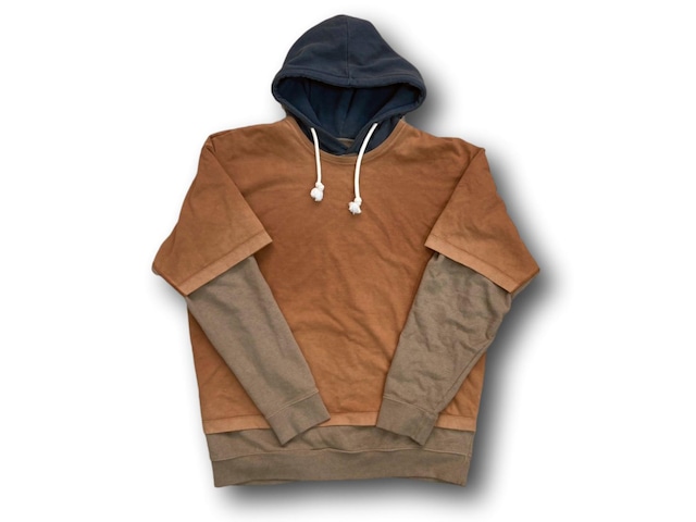 MAISON MARGIELA LAYERED OVERSIZE HOODIE BROWN 46 JL1731