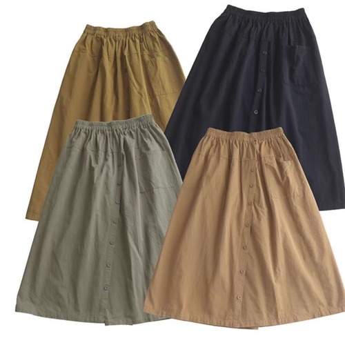 3色／センターボタンワイドパンツ ・9769