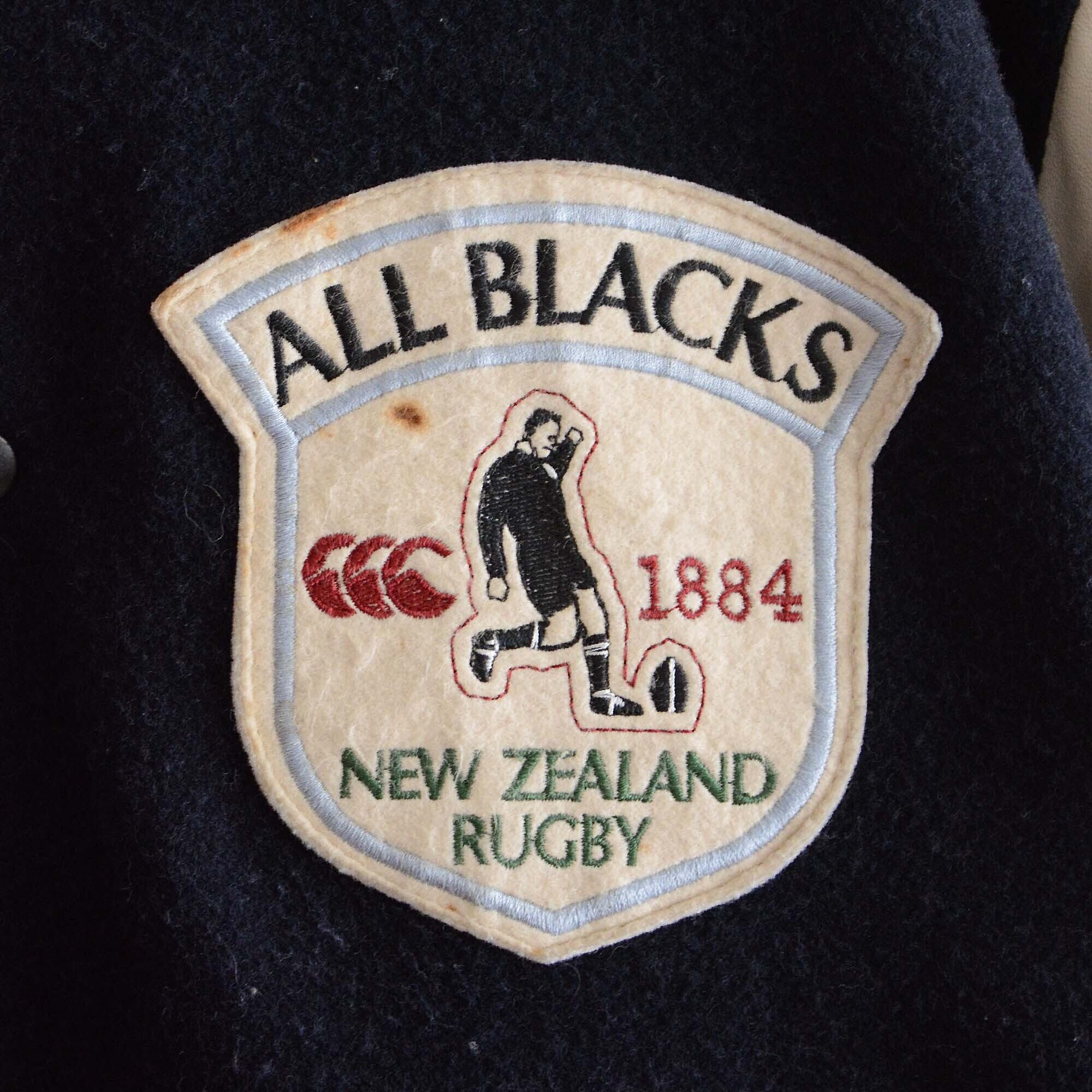 SILVER FERN NZ トラックジャケット 大判刺繍ワッペン ラグビー 黒