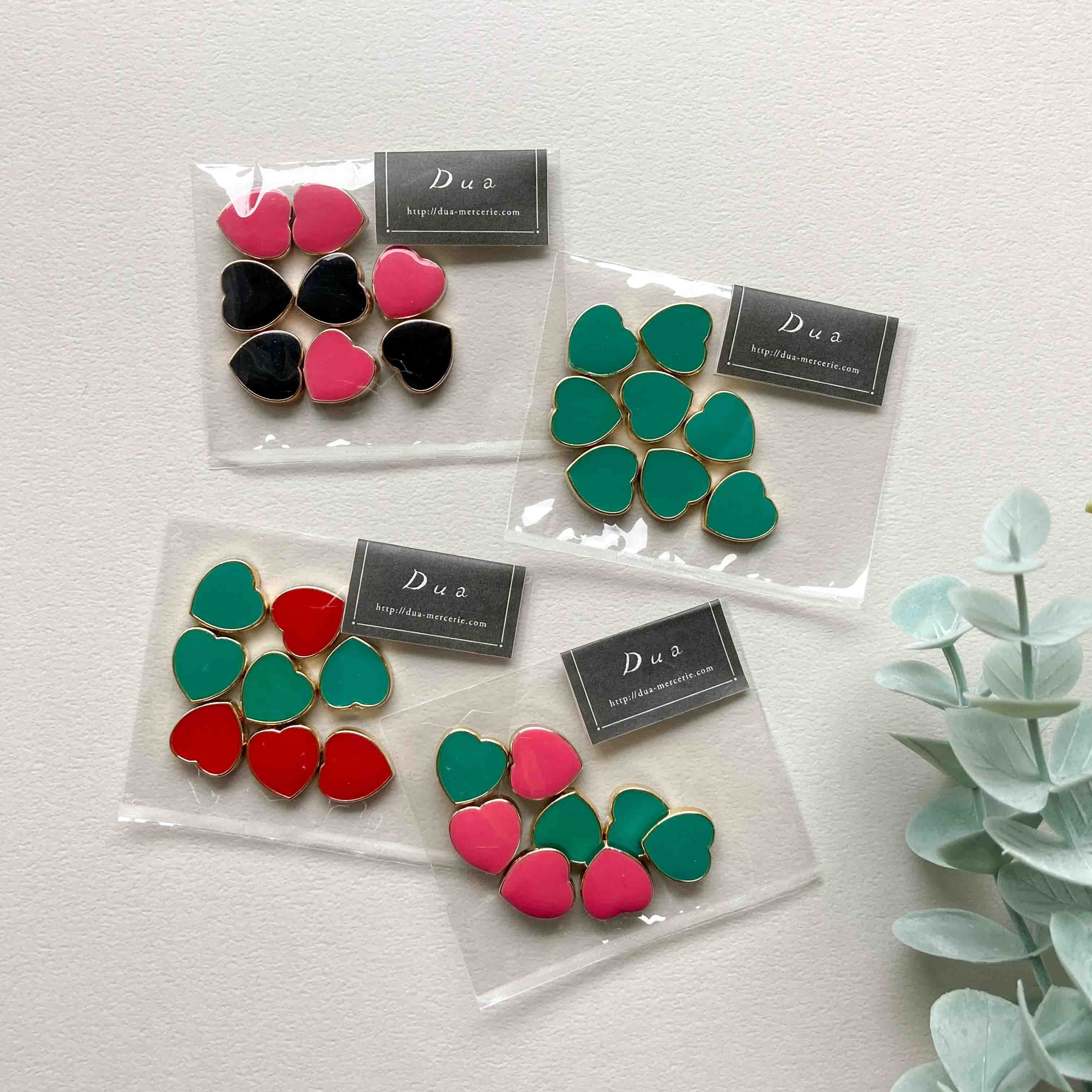 【美品】Cooperative Communications ハードカバー ハート型カボション 12種セット ｰ* オマケがたくさんついてくるパーツ