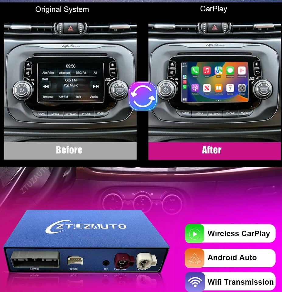 アルファロメオ ジュリエッタ carplay androidAuto インターフェース