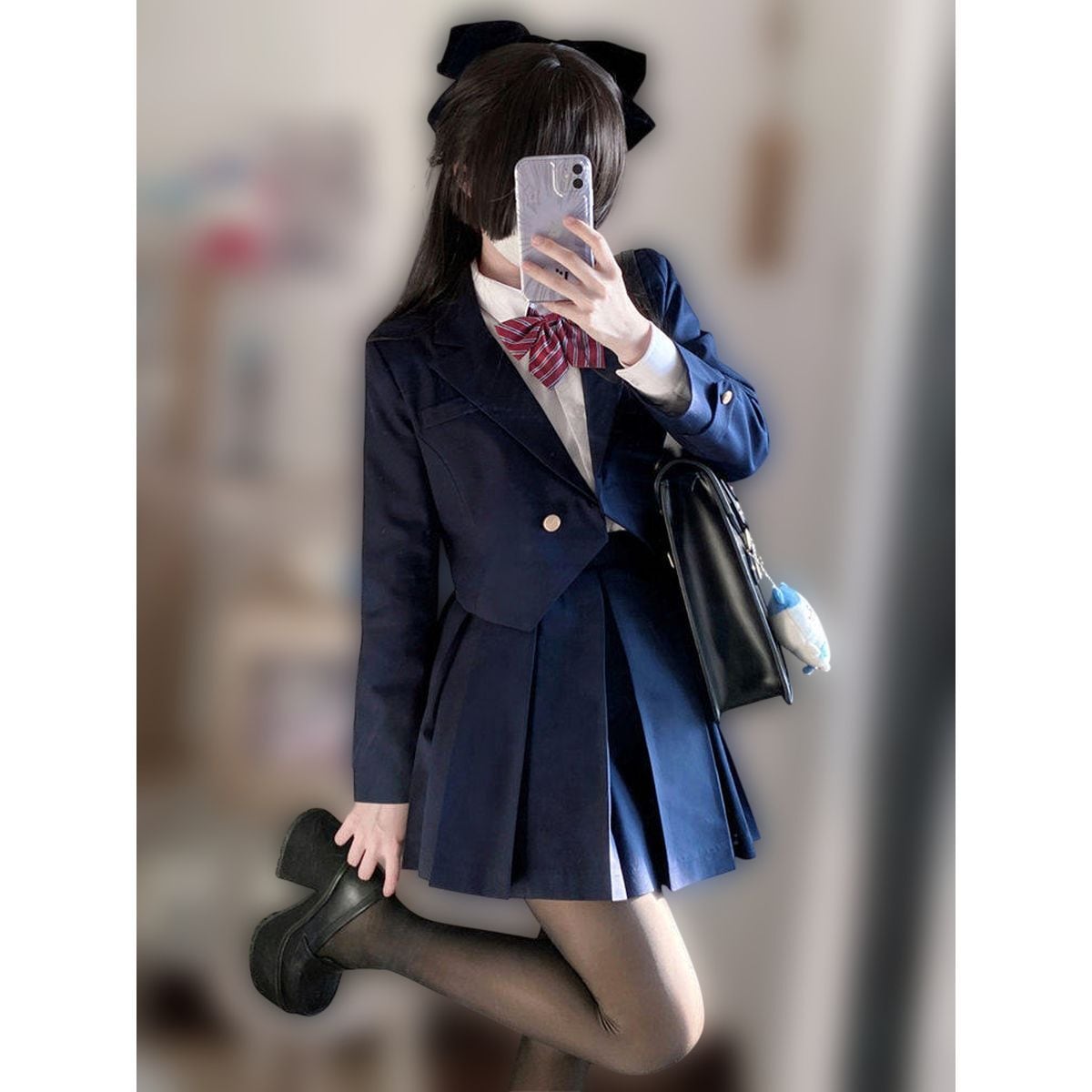 Burberrys ネイビー ダブルブレストジャケット キュロットスカートスーッ ダブルブレストネイビー制服セットアップ | Maiden's Rêve
